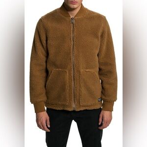 Levi’s Men's Brown Sherpa Bomber Zip Up Jacket Classic Large